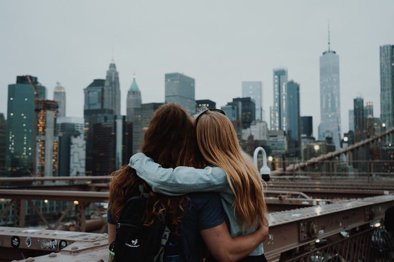 two girls hugging in city, healthy boundaries therapy, Ft. Lauderdale, FL